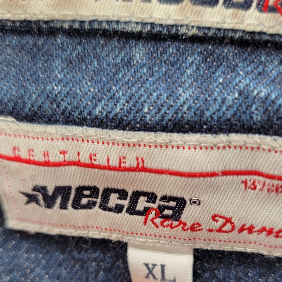 Vintage Mecca Y2K Hip Hop Baggy Denim Jean Dark Wash Button Front Jacket Mens XL - Picture 4 of 13